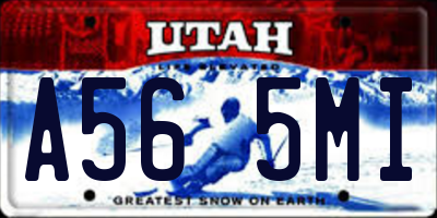 UT license plate A565MI