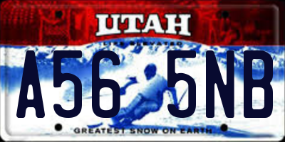 UT license plate A565NB
