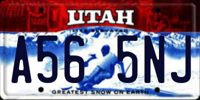 UT license plate A565NJ