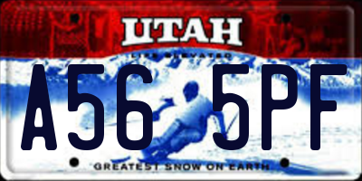 UT license plate A565PF