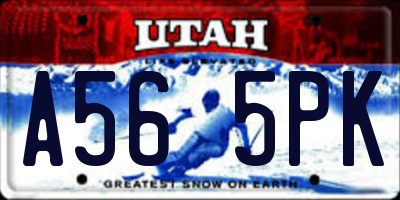 UT license plate A565PK