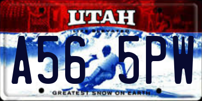 UT license plate A565PW