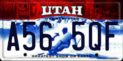 UT license plate A565QF