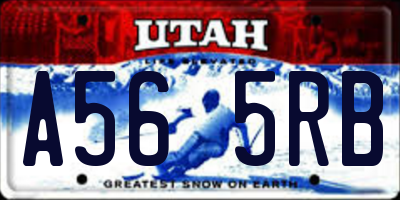 UT license plate A565RB