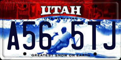 UT license plate A565TJ