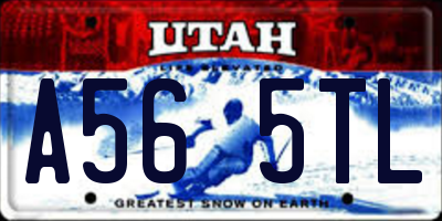UT license plate A565TL