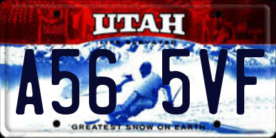 UT license plate A565VF