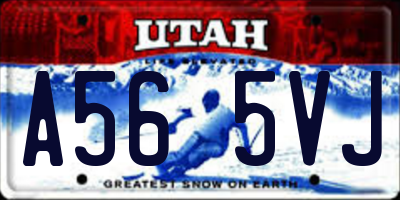 UT license plate A565VJ
