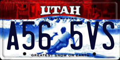 UT license plate A565VS