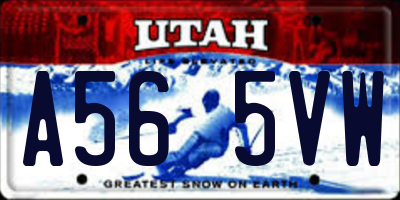 UT license plate A565VW