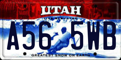 UT license plate A565WB