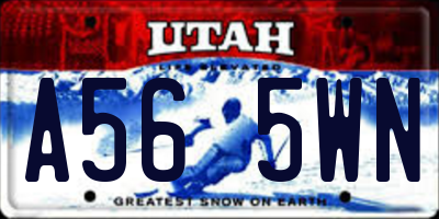 UT license plate A565WN