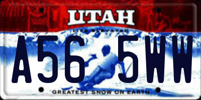UT license plate A565WW