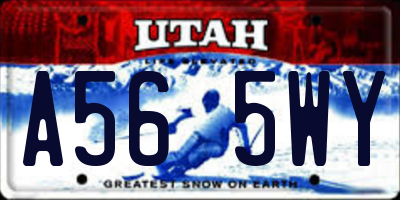 UT license plate A565WY