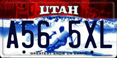 UT license plate A565XL