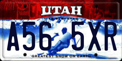 UT license plate A565XR