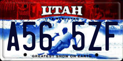 UT license plate A565ZF