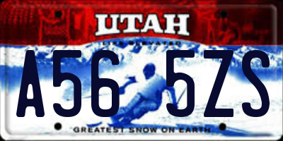 UT license plate A565ZS