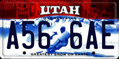 UT license plate A566AE