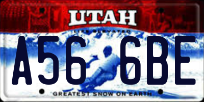 UT license plate A566BE