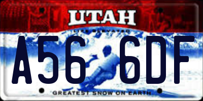 UT license plate A566DF