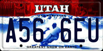 UT license plate A566EU