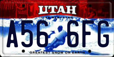 UT license plate A566FG