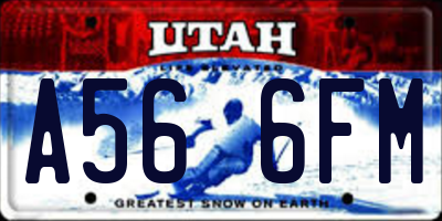 UT license plate A566FM