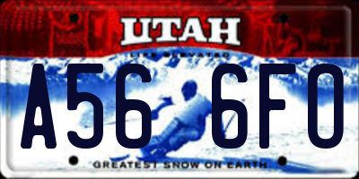 UT license plate A566FO
