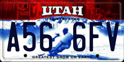UT license plate A566FV