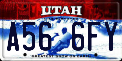 UT license plate A566FY