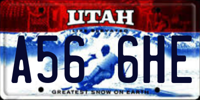 UT license plate A566HE
