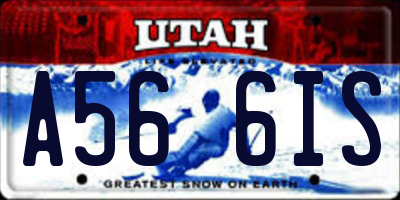 UT license plate A566IS