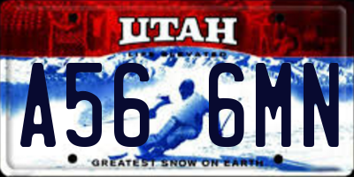 UT license plate A566MN