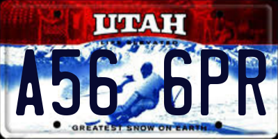UT license plate A566PR
