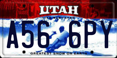 UT license plate A566PY