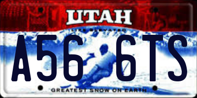 UT license plate A566TS
