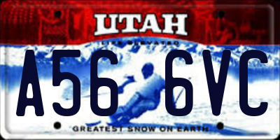 UT license plate A566VC