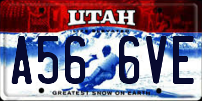 UT license plate A566VE