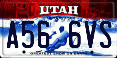 UT license plate A566VS