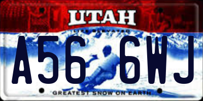 UT license plate A566WJ