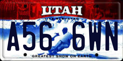 UT license plate A566WN