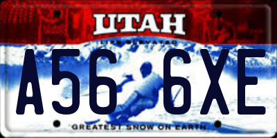 UT license plate A566XE