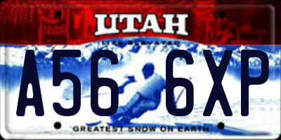 UT license plate A566XP
