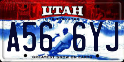 UT license plate A566YJ