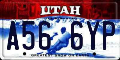 UT license plate A566YP