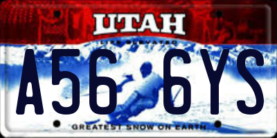 UT license plate A566YS