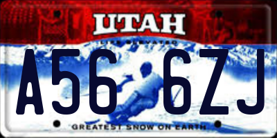 UT license plate A566ZJ
