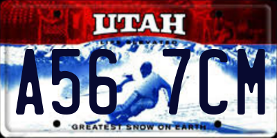 UT license plate A567CM