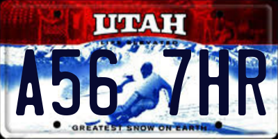 UT license plate A567HR